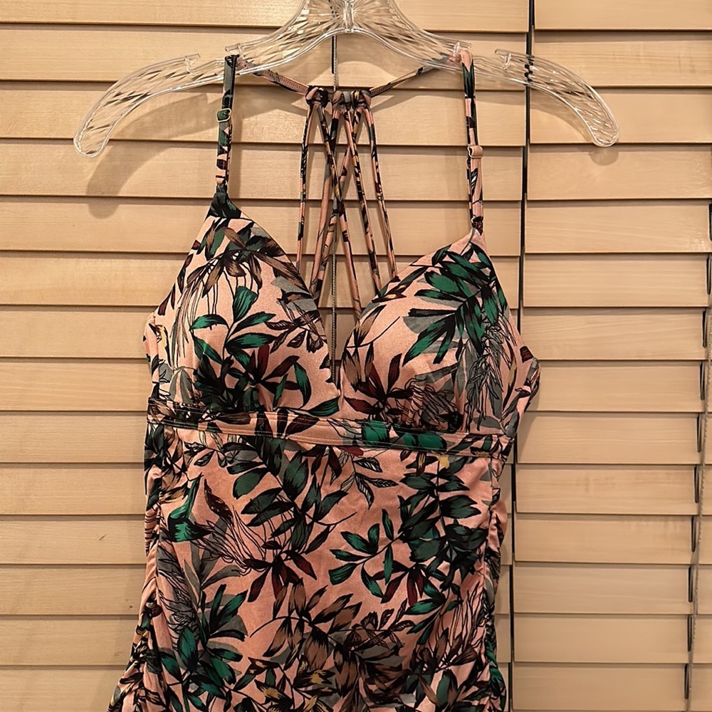 Athleta Aqualuxe Print Molded Tankini Bikini Top - Picture 4 of 8